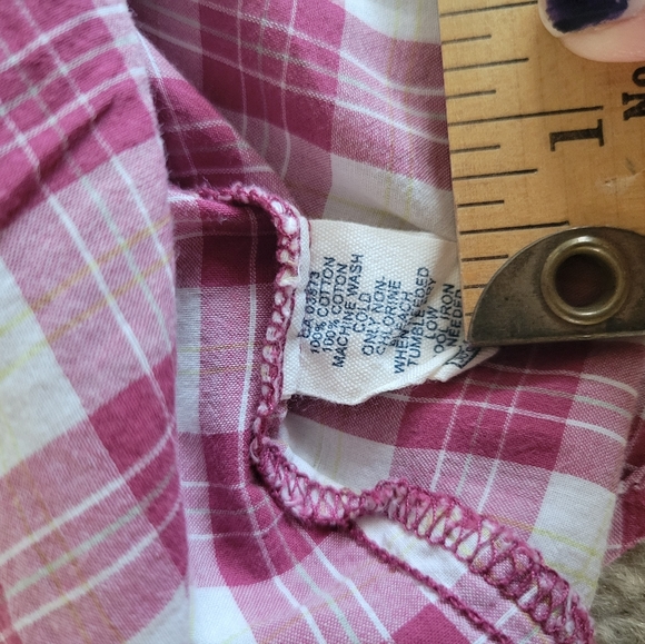 American Eagle Plaid Women's Button Up Pink Small - Picture 6 of 7